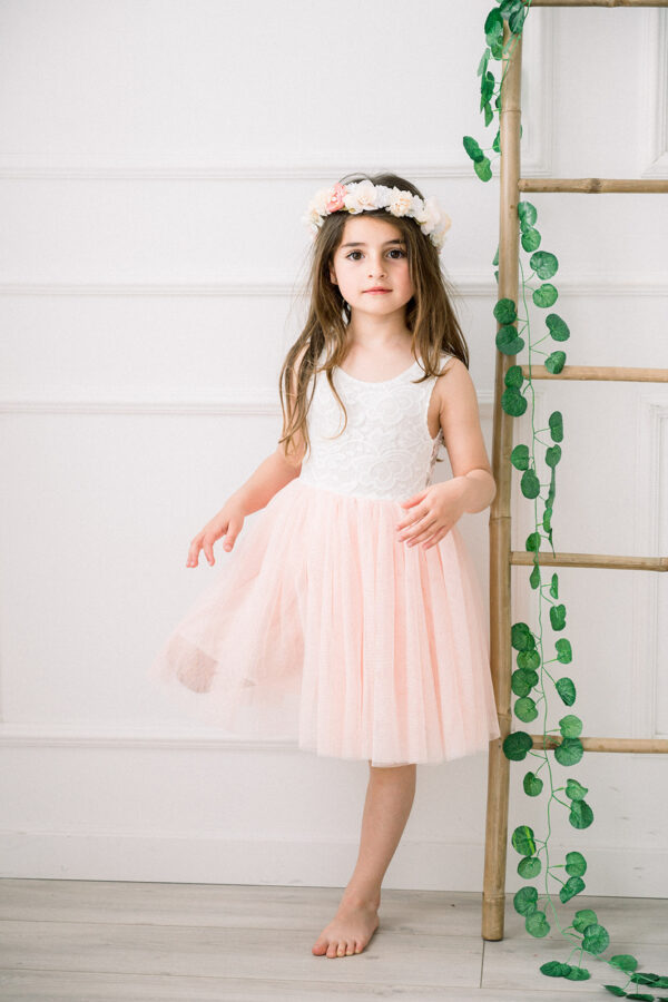 robe de cortège fille zoé rose sans manche