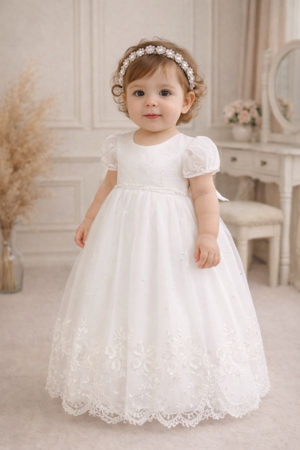 robe longue traditionnelle de baptême