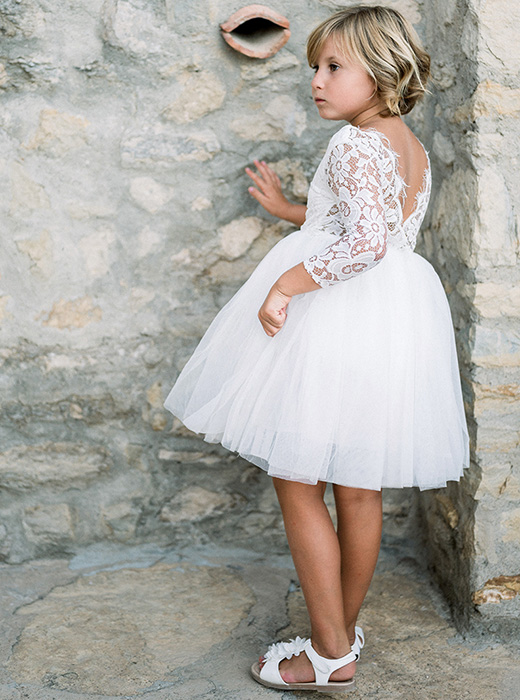 robe cérémonie fille modèle Zoé blanche courte