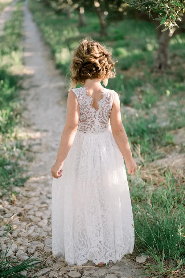 Robe de cérémonie enfant Vanina manches courtes