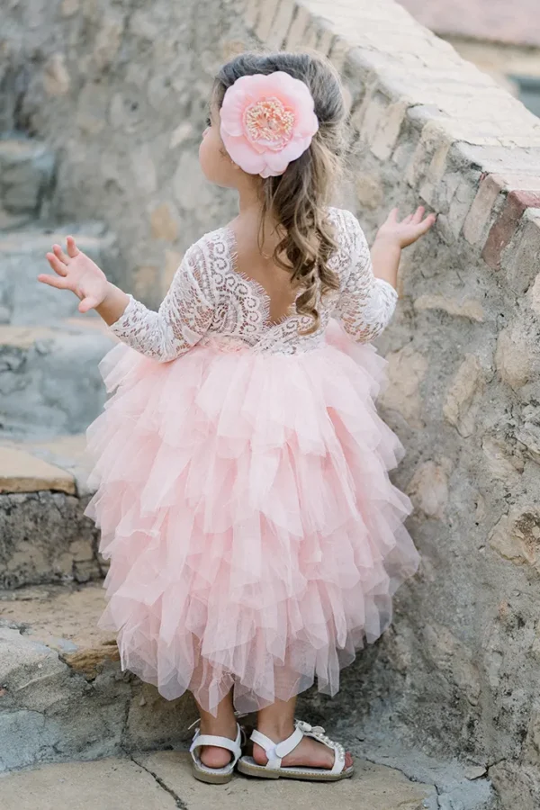 Robe de cérémonie Sophia rose – 6 mois à 14 ans