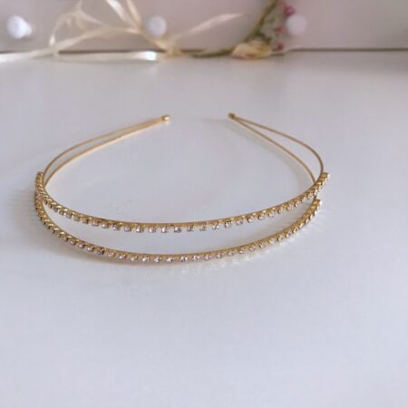 Serre-tête Cérémonie Strass Sur Satin Noir Et Dentelle Beige - Neuf Avec étiquettes, Joli Accessoire