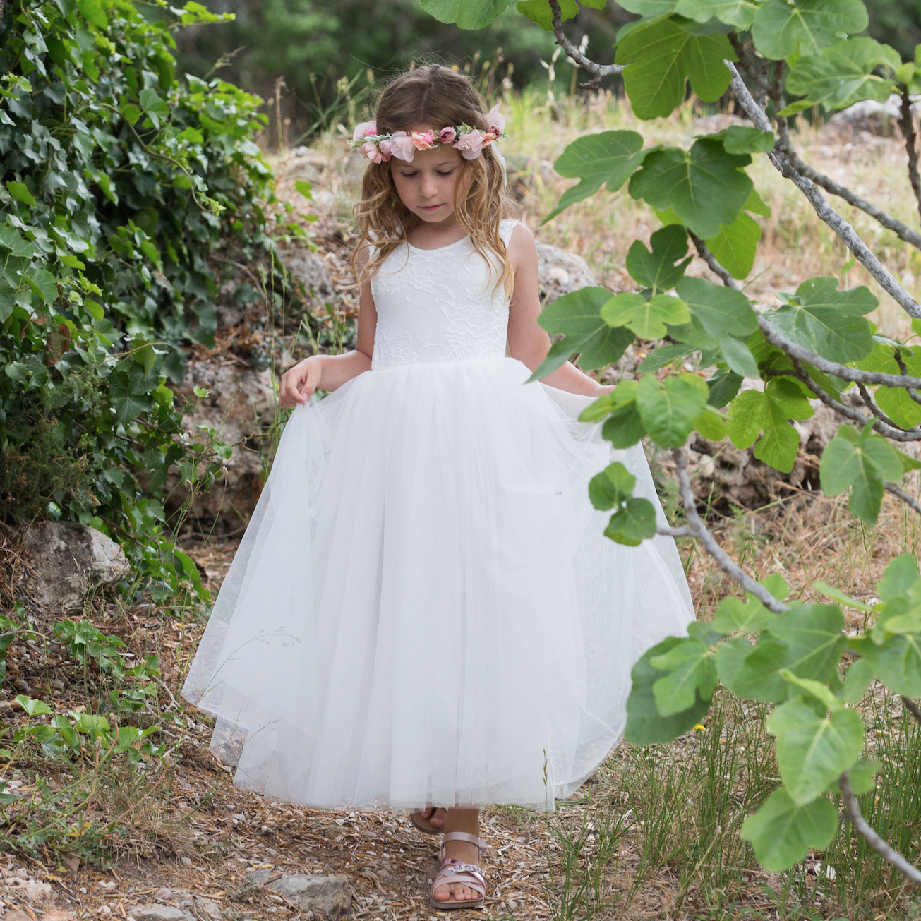 Robe de 2025 ceremonie blanche fille