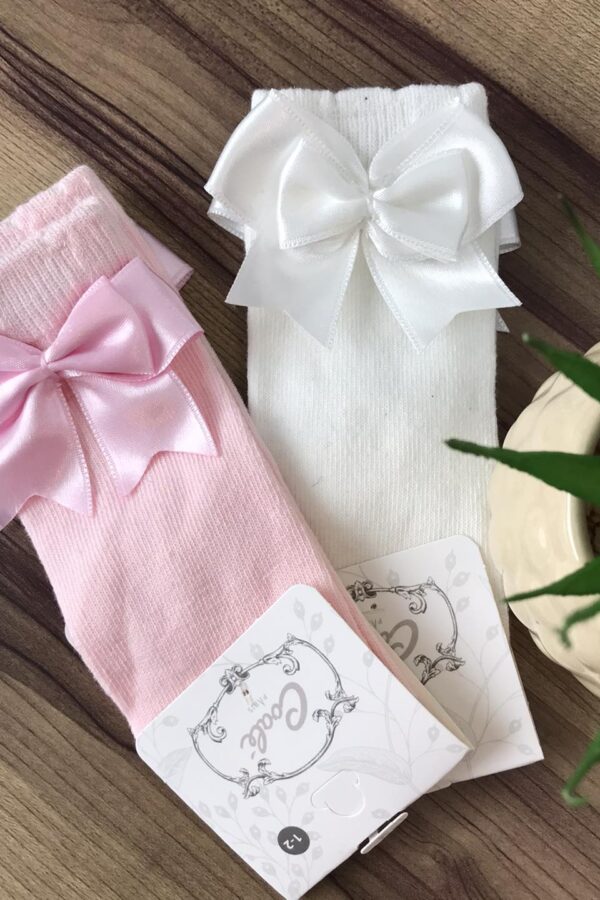 Chaussettes hautes nœud satin