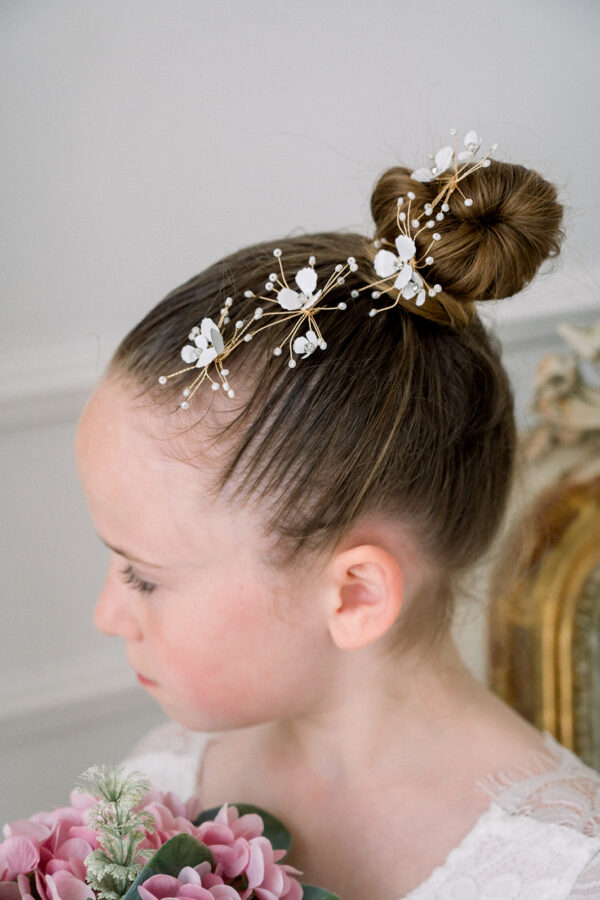 Lot de 3 épingles à cheveux invisibles modèle Fleurs