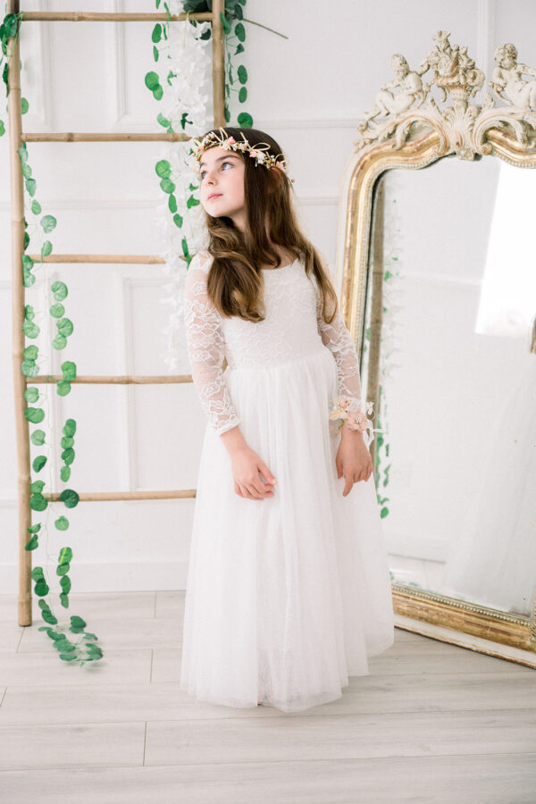 robe June cérémonie fille blanche