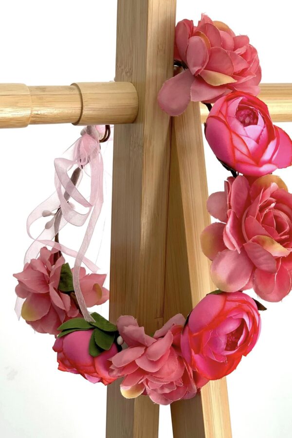 Couronne de fleurs Maya, rose dès 1 an