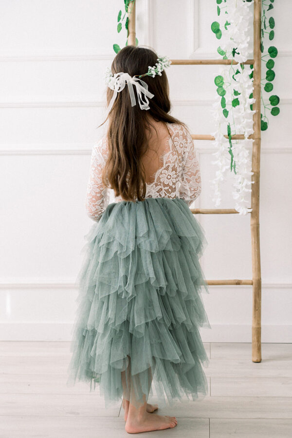 robe de cérémonie cortège Juliette vert sauge