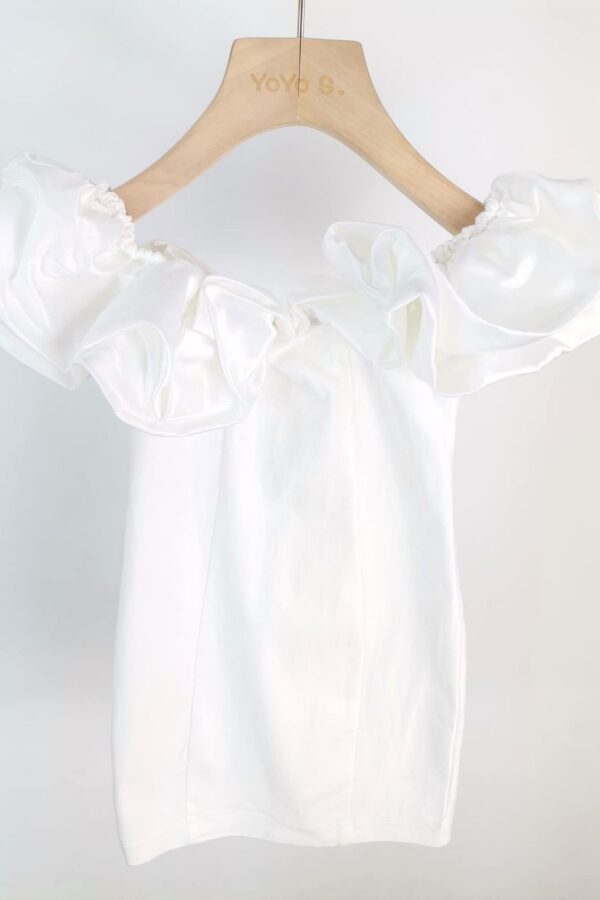 Robe tube mega froufrou - Blanche