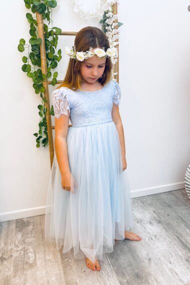 robe margaux de cérémonie bleu poudré