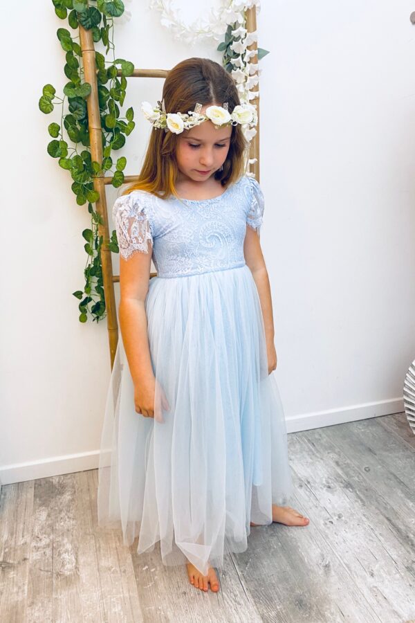 robe margaux de cérémonie bleu poudré