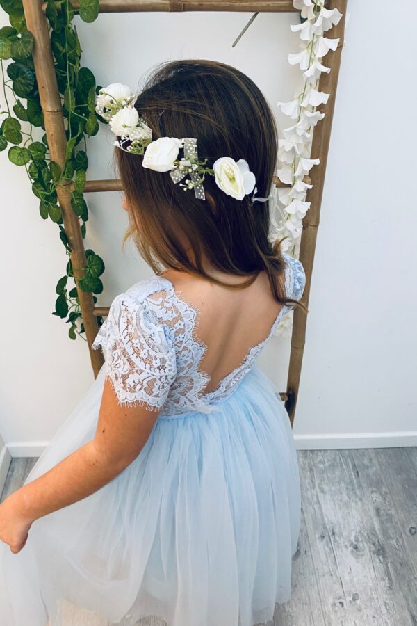 robe tulle et dentelle bleu