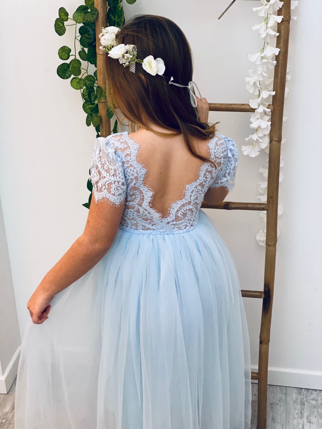 Bracelet Fin Pour Enfant Ou Femme - Couleur Beige Clair Et Bleu Turquoise - Parfait Pour Mariage, Cérémonie Ou Occasion Spéciale