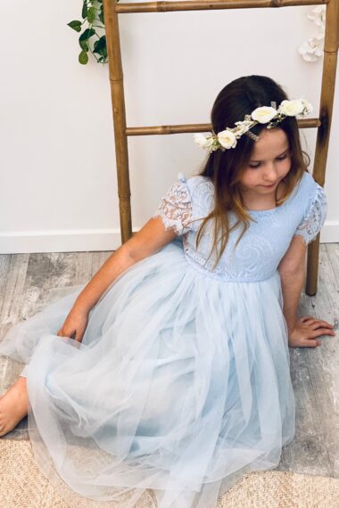 robe de cérémonie bleu poudré