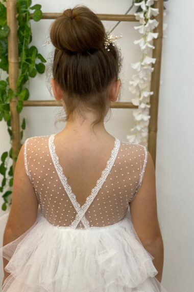 robe demoiselle d'honneur ne plumetis blanc