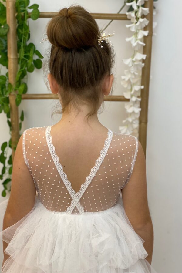 robe demoiselle d'honneur ne plumetis blanc