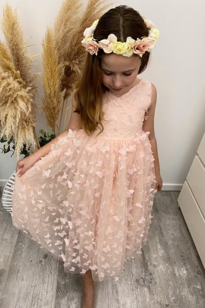 robe de cérémonie fille tulle papillon