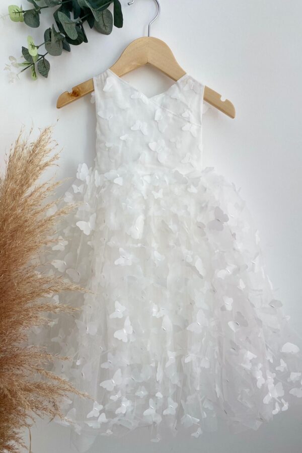 robe tulle papillon blanc cérémonie fille