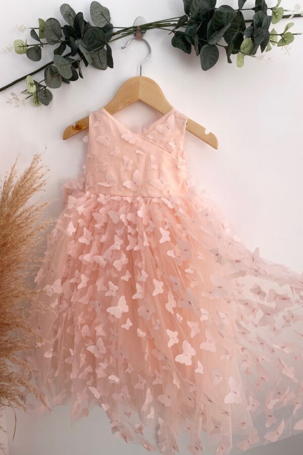 robe cérémonie fille tulle papillon rose