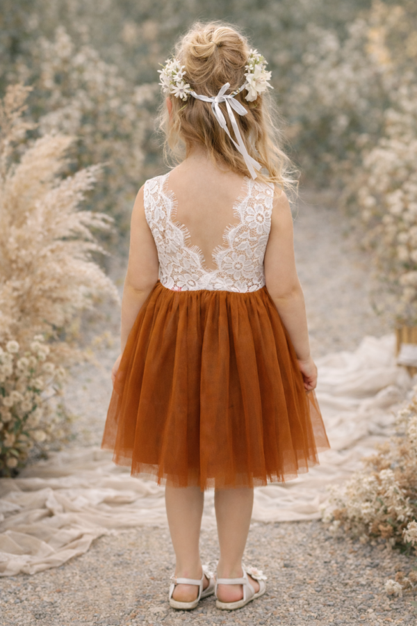 tenue cérémonie fille terracota