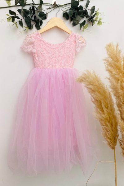 robe de cérémonie fille rose princesse