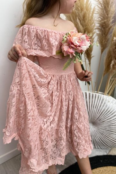 robe de cérémonie modèle fidji rose poudré