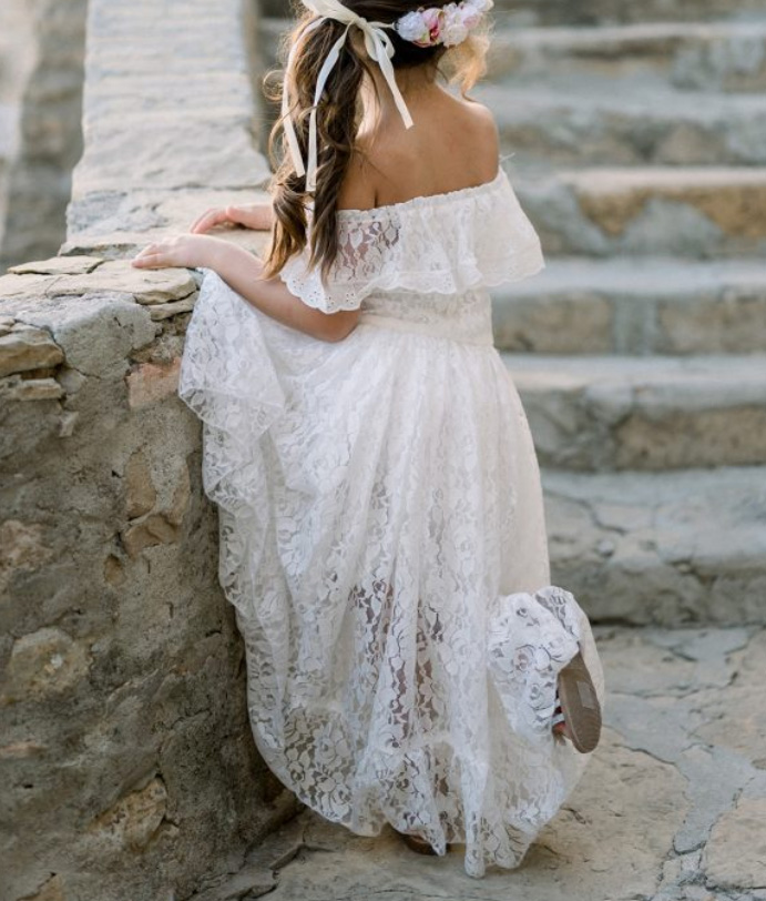 robe dentelle blanche fille