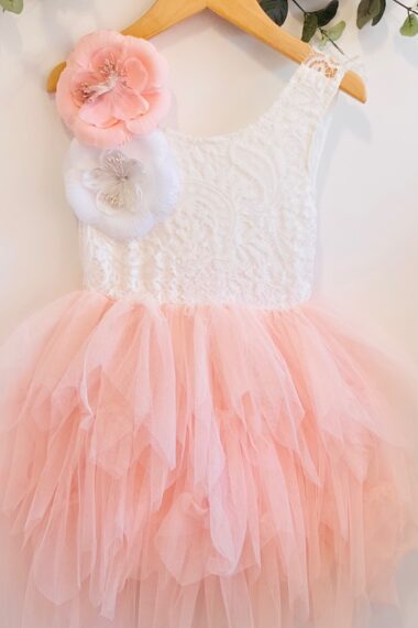 robe cérémonie fille en tulle et dentelle blanche