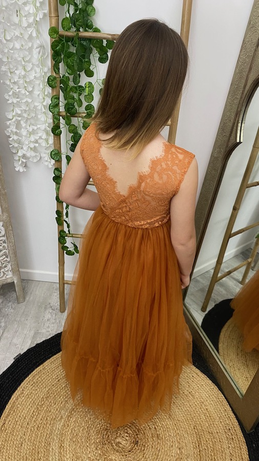 Robe de cérémonie Romane terracotta - 6 mois à 13 ans – Image 4