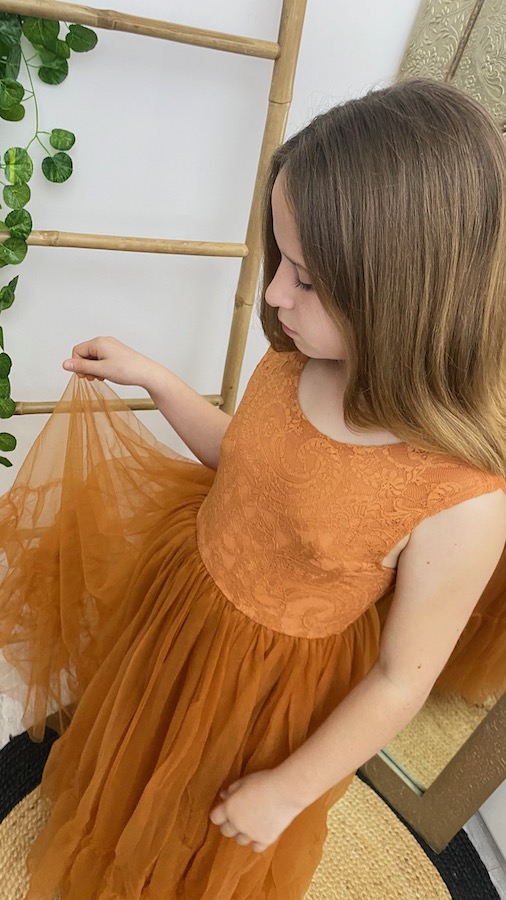 Robe de cérémonie Romane terracotta - 6 mois à 13 ans – Image 3