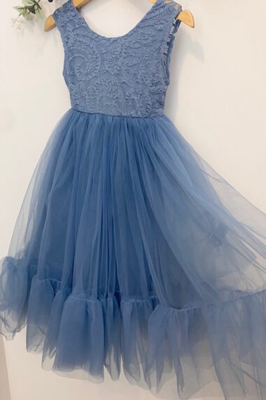robe de Moselle d'honneur enfant bleue
