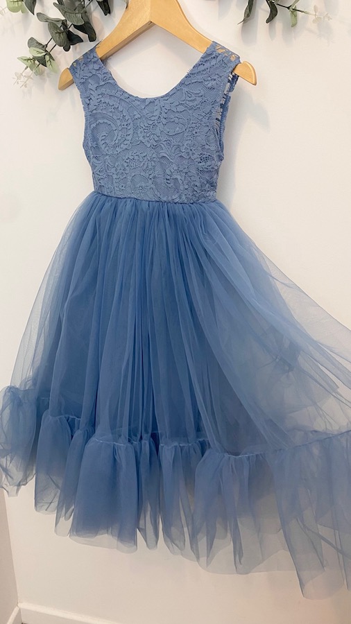 robe de Moselle d'honneur enfant bleue