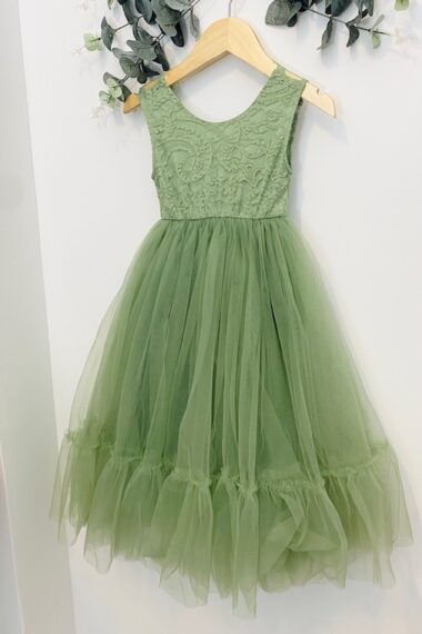 robe de cortège enfant vert sauge