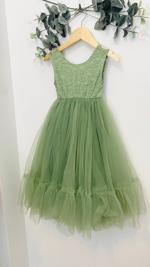 robe de cortège enfant vert sauge