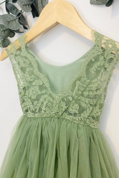 robe de cérémonie fille en tulle vert