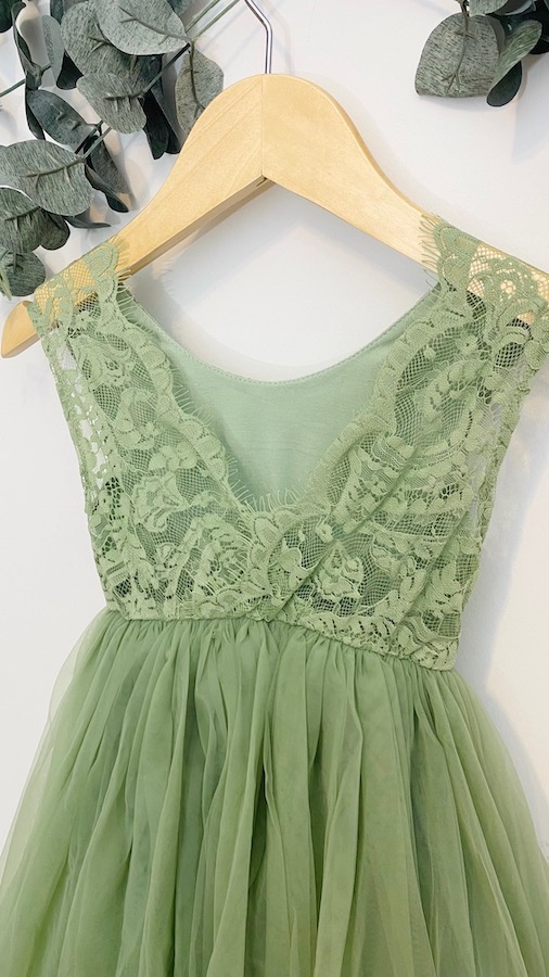 robe de cérémonie fille en tulle vert