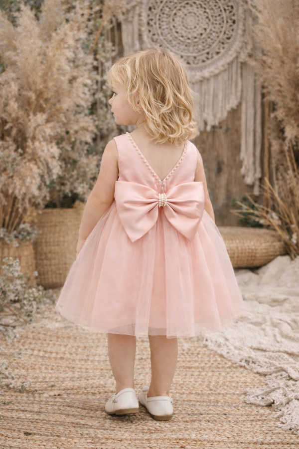 robe cérémonie baptême rose