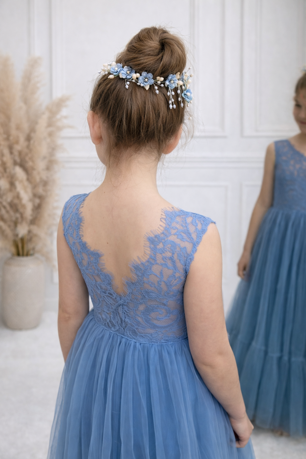 Robe de cérémonie Romane bleu - 6 mois à 13 ans – Image 3