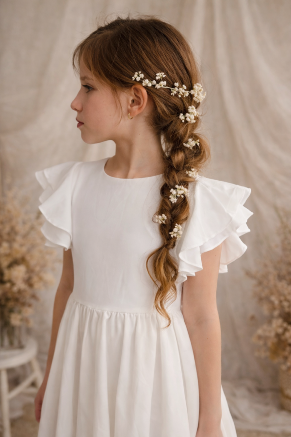 robe cérémonie fille blanche avec traîne
