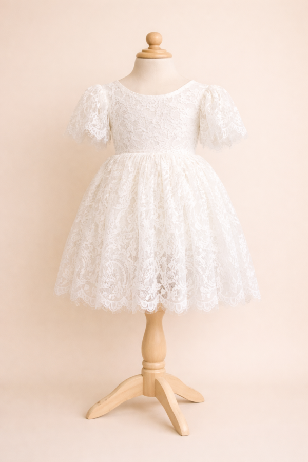 robe de cérémonie fille en dentelle blanche
