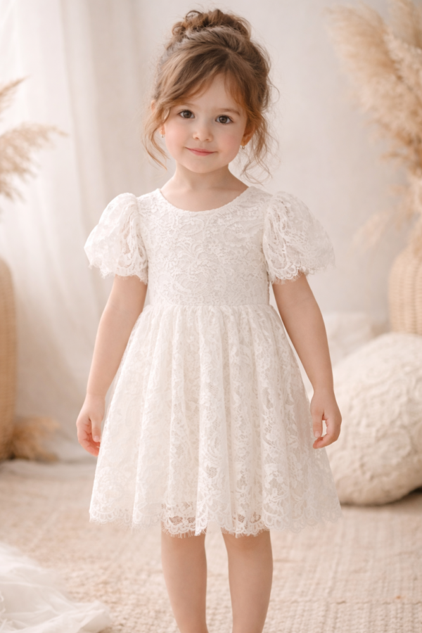 robe baptême fille blanche