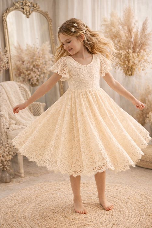 robe cérémonie fille modèle Ysée couleur ivoire
