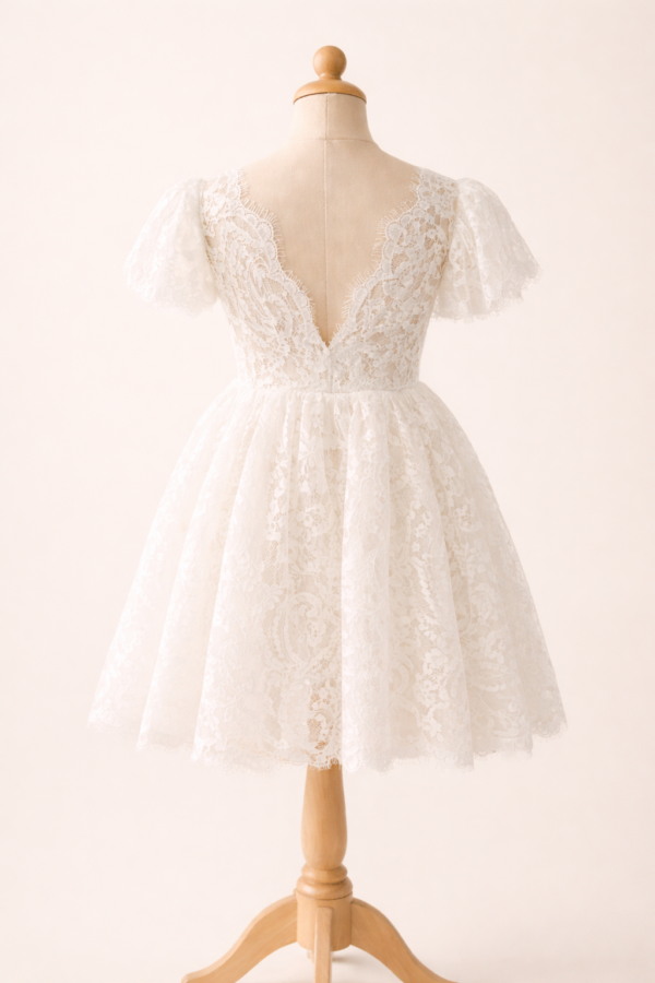 robe de cérémonie fille enfant dos en V