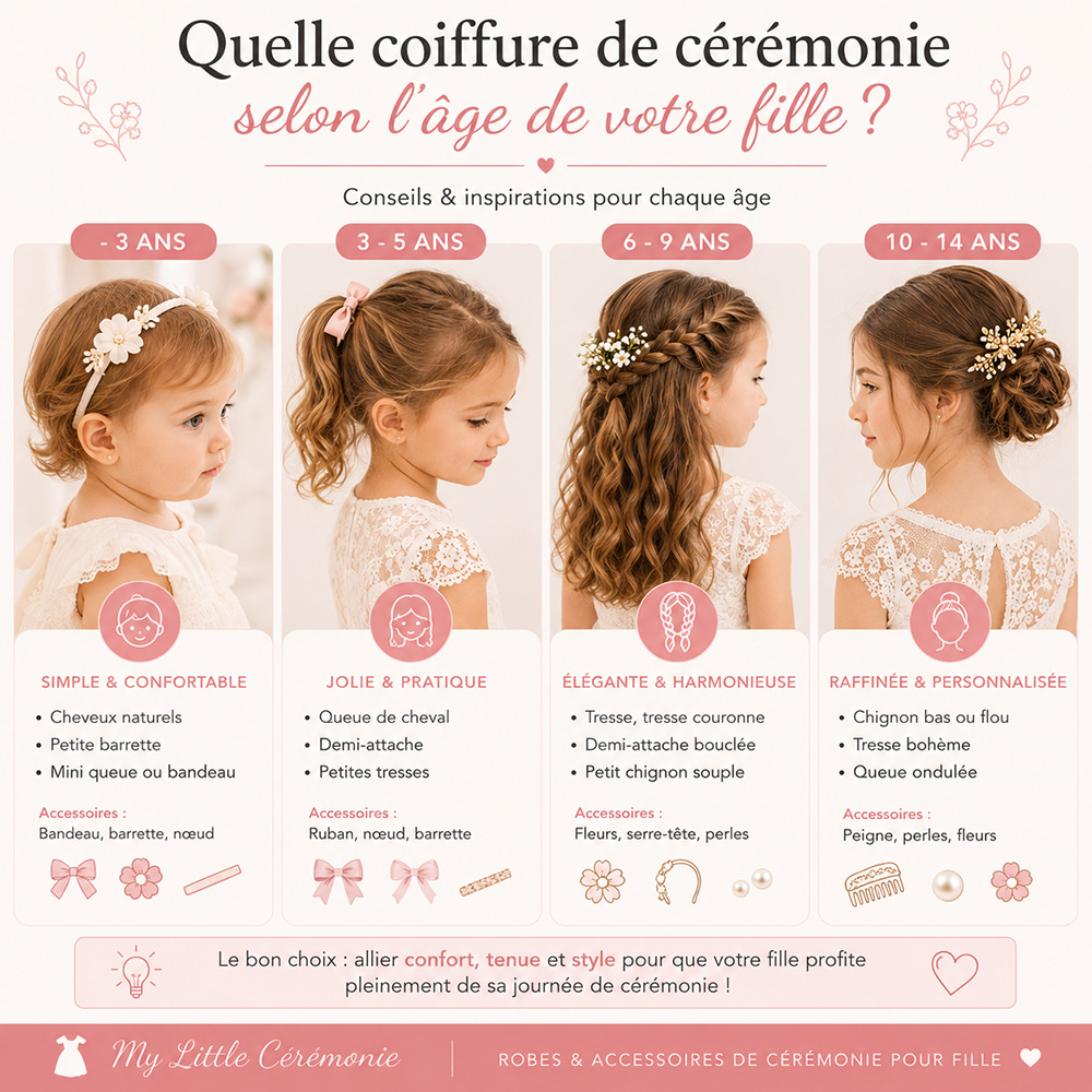 coiffure de cérémonie fille selon l'âge