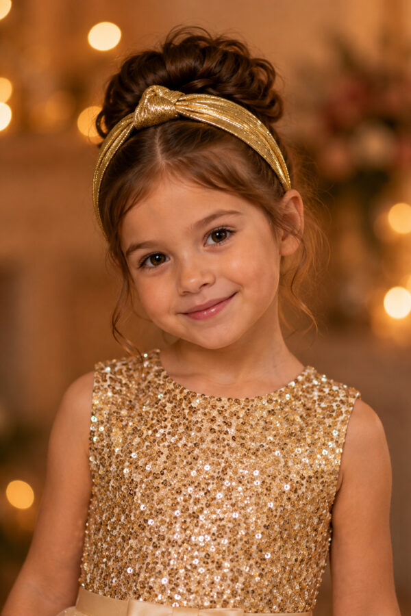 bandeaux cheveux fille pour fête doré
