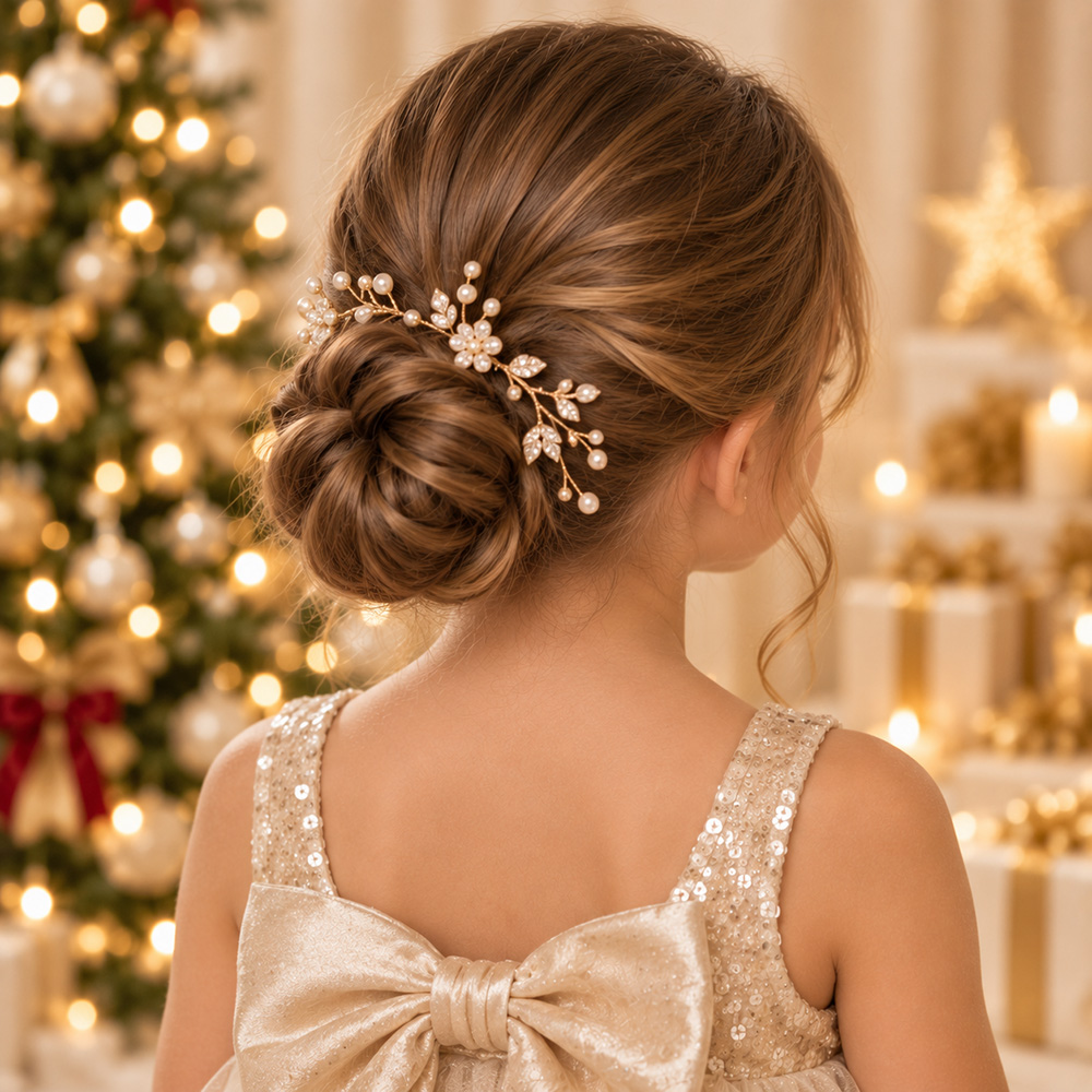 coiffure de Noël pour fille - chignon