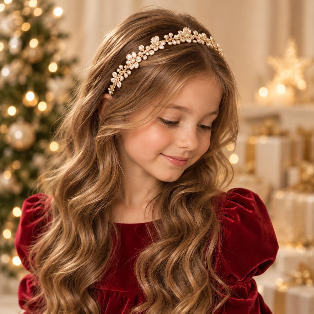 coiffure de Noël pour fille aux cheveux long