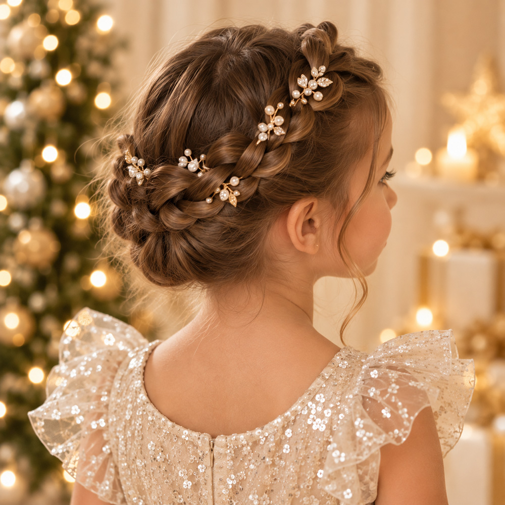 coiffure de Noël pour fille - tresse couronne