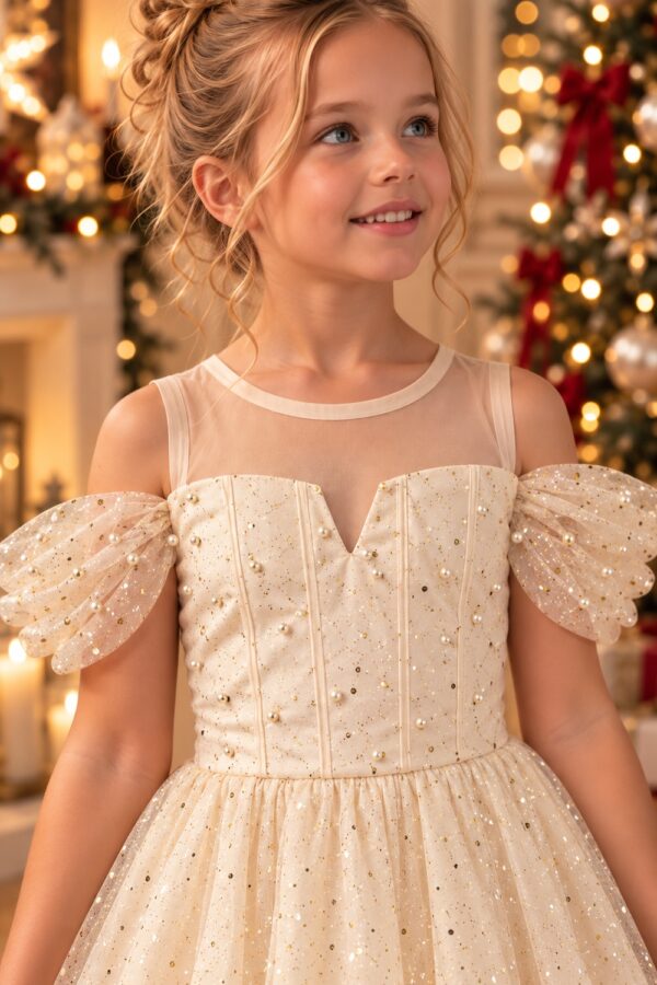 robe noël fille champagne