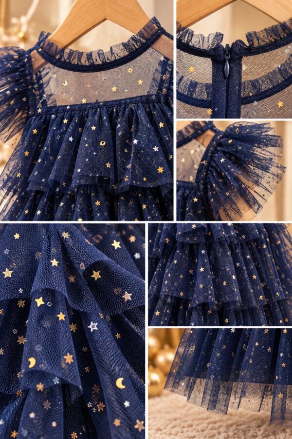 robe de noël en tulle bleu